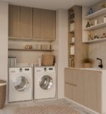 Szafka Łazienkowa Na Pralkę POLA NP KASZMIR Beż Półka Regał Do Łazienki - obrazek 4