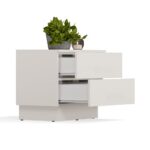 Szafka Nocna AMBER 2S Stolik Nocny 2 Szuflady Do Sypialni KASZMIR Beż - obrazek 6