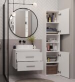 SZAFKA POD UMYWALKĘ NEL 60 ŁAZIENKOWA 2 SZUFLADY BIAŁA - obrazek 4