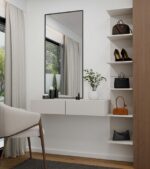 Toaletka Kosmetyczna Wisząca MIKA 110 Cm 2 Szuflady Do Sypialni KASZMIR Beż - obrazek 5