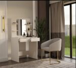 Toaletka Kosmetyczna z Lustrem Do Makijażu MARINA 4P + Biurko 2S KASZMIR - obrazek 3