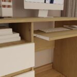 Biurko Komputerowe PORTO LEWE DĄB ARTISAN / BIAŁY Z Szufladą 98,5x75x51 Cm - obrazek 3