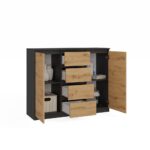 Komoda Malwa 2D4S 120 ANTRACYT DĄB ARTISAN - obrazek 6