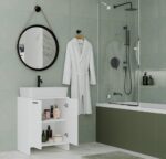 Szafka Łazienkowa NINA 2DUM BIAŁY 2 Drzwi Półki Regał Pod Umywalkę - obrazek 6