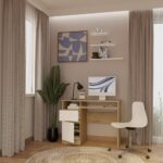 Biurko Komputerowe PORTO LEWE DĄB ARTISAN / BIAŁY Z Szufladą 98,5x75x51 Cm - obrazek 4