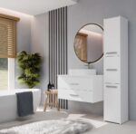 SZAFKA POD UMYWALKĘ NEL 80 ŁAZIENKOWA BIAŁA WISZĄCA 2 SZUFLADY - obrazek 4