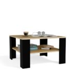 Stolik Kawowy Z Półką Pod Blatem SQUARE DĄB ARTISAN CZARNY Ława Do Salonu Pokoju - obrazek 7
