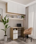 Biurko Komputerowe PORTO LEWE DĄB ARTISAN / BIAŁY Z Szufladą 98,5x75x51 Cm - obrazek 5