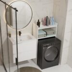 Szafka Łazienkowa NINA NP BIAŁA Na Pralkę Regał Słupek 2 Półki Do Łazienki - obrazek 4