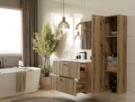 SZAFKA POD UMYWALKĘ TIGO 80 2S DĄB EVOKE RYFLOWANY FRONT + UMYWALKA - obrazek 2