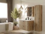 SZAFKA POD UMYWALKĘ TIGO 80 2S DĄB EVOKE RYFLOWANY FRONT + UMYWALKA - obrazek 4