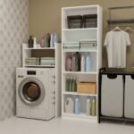 Szafka Łazienkowa NINA NP BIAŁA Na Pralkę Regał Słupek 2 Półki Do Łazienki - obrazek 5