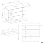 Komoda AMBER 3S Szafka 3 Szuflady Do Sypialni Salonu KASZMIR Beż - obrazek 6