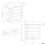 Komoda AMBER 4S Szafka 4 Szuflady Do Sypialni Salonu KASZMIR Beż - obrazek 6