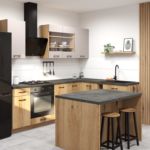 WYSPA KUCHENNA VARIO 1 DĄB EVOKE CZERŃ DARK DISTRICT