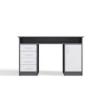 BIURKO ADA ANTRACYT BIAŁY 125 Cm 4 Szuflady Szafka Półki Do Biura Pokoju Na Laptop - obrazek 7