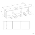 Regał Wiszący COBI 1X3 - Nowoczesna Półka Ścienna 3 Komory Biel Mat - obrazek 7