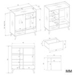 Komoda COLIN Szafka 2 Drzwi 1 Szuflada Z Nóżkami BIAŁY - obrazek 5
