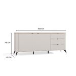 Komoda CORDOBA 2D3S Kaszmir Beż Dąb Castello Szafka 3 Szuflady Cichy Domyk - obrazek 5