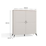 Komoda CORDOBA 4D Kaszmir Beż Dąb Castello Szafka 4 Drzwi 8 Półek Salon - obrazek 7