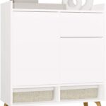 Komoda COLIN Szafka 2 Drzwi 1 Szuflada Z Nóżkami BIAŁY