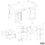 BIURKO DELTA BIAŁE 120 Cm 3 Szuflady Szafka Półki Do Biura Pokoju Na Laptop - obrazek 5