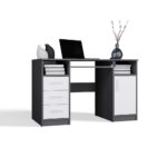 BIURKO DELTA ANTRACYT / BIAŁY 120 Cm 3 Szuflady Szafka Półki Do Biura Pokoju Na Laptop - obrazek 6