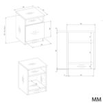 Szafka nocna GALAX 30/1D ANTRACYT ARTISAN - obrazek 5