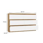 Komoda Malwa M6 120 DĄB ARTISAN BIAŁY - obrazek 6