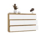 Komoda Malwa M6 120 DĄB ARTISAN BIAŁY - obrazek 2