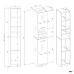 Szafka Łazienkowa Słupek 32 cm MARBELA 1.0 Regał Słupek 2 Drzwi KASZMIR BEŻ - obrazek 7