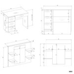 Toaletka MARINA 4P LUSTRO MIJAS LEWE 4 Szuflady 4 Półki BIAŁA Do Sypialni - obrazek 5