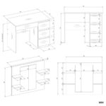 Toaletka MARINA 4P LUSTRO MIJAS PRAWE 4 Szuflady 4 Półki BIAŁA Do Sypialni - obrazek 5