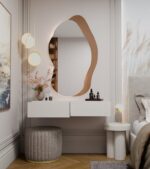 Toaletka Kosmetyczna Wisząca MIKA 110 Cm 2 Szuflady Do Sypialni KASZMIR Beż - obrazek 3