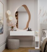 Toaletka Kosmetyczna Wisząca MIKA 110 cm 2 Szuflady Do Sypialni BIAŁA - obrazek 4