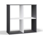 Regał Malax 2x2 ANTRACYT BIAŁY