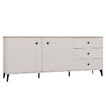 Komoda POINT 2D3S Kaszmir Beż Dąb Castello Szafka 3 Szuflady 2 Drzwi Salon