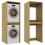 Szafka Łazienkowa na Pralkę i Suszarkę POLA TWIN Regał Słupek DĄB ARTISAN