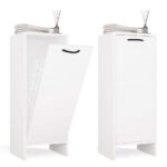 Szafka Łazienkowa NINA 1K BIAŁA 1 Kosz Na Pranie Regał Słupek Do Łazienki