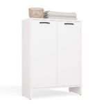 Szafka Łazienkowa NINA 1K1D BIAŁA Regał Słupek 1 Kosz Na Pranie 3 Półki Do Łazienki