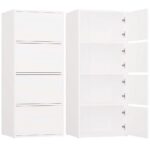 Komoda ALMA BIAŁA Szafka 4 Drzwi 4 Półki