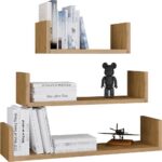 Półka Wisząca MOBI 3P Komplet 3x – Nowoczesne Półki Ścienne DĄB ARTISAN