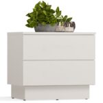 Szafka Nocna AMBER 2S Stolik Nocny 2 Szuflady Do Sypialni KASZMIR Beż