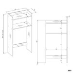 Szafka Łazienkowa NINA NP BIAŁA Na Pralkę Regał Słupek 2 Półki Do Łazienki - obrazek 7
