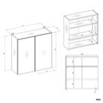 Szafka Łazienkowa Wisząca Z Lustrem Nad Umywalkę POLA 2DL 2 Drzwi KASZMIR - obrazek 7