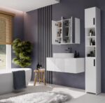 Szafka Łazienkowa POLA 3L Wisząca Z 3 Lustrami Nad Umywalkę 3 Drzwi BIAŁA - obrazek 3