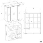 Szafka Łazienkowa POLA 3L Wisząca Z 3 Lustrami Nad Umywalkę 3 Drzwi BIAŁA - obrazek 7