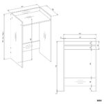Szafka Łazienkowa Na Pralkę POLA NP KASZMIR Beż Półka Regał Do Łazienki - obrazek 6