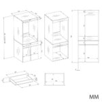 Szafka Łazienkowa Na Pralkę Lub Suszarkę POLA TWIN 1S BIAŁA Regał Szuflada - obrazek 6