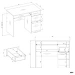 Biurko Komputerowe PORTO PRAWE DĄB ARTISAN / BIAŁY Z Szufladą 98,5x75x51 Cm - obrazek 7